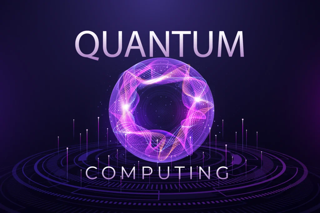 Quantum computing revolution with AI integration, quantum algorithms, and breakthroughs in encryption, drug discovery, and network technology.